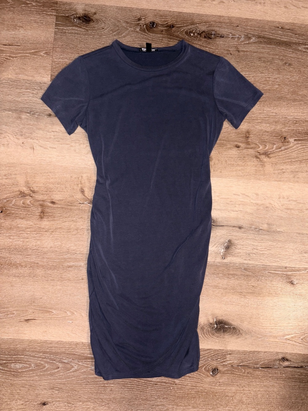 Express silky sueded jersey ruched t-shirt dress